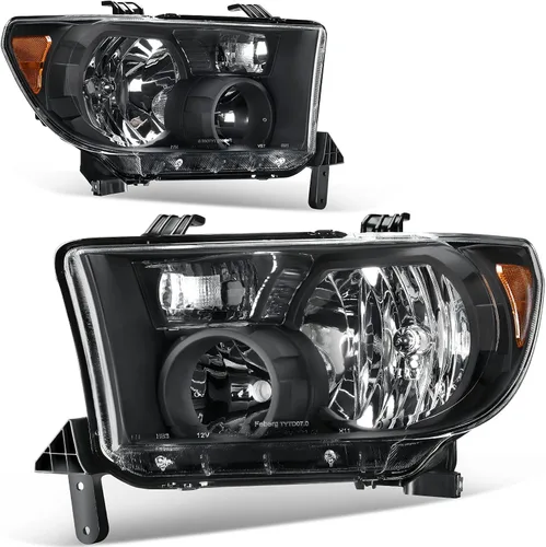 Vista 6 de AUTOSAVER88 Conjunto de faros LED DRL compatible con Tundra 2007 2008 2009 2010 2011 2012 2013/08-17 Sequoia par de faros delanteros con luz