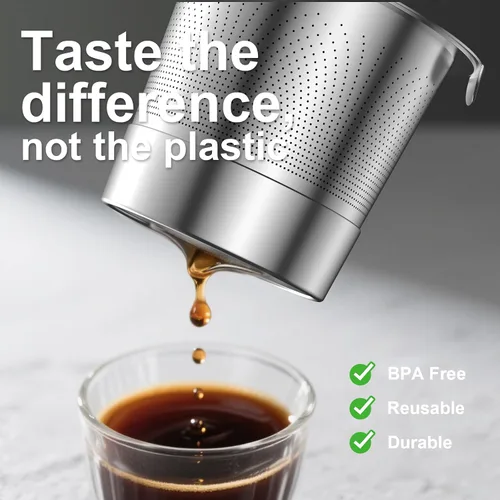 Vista 2 de Cápsulas K reutilizables para Keurig: Cápsulas K recargables de acero inoxidable completo, filtro de café reutilizable para máquinas de café Keurig