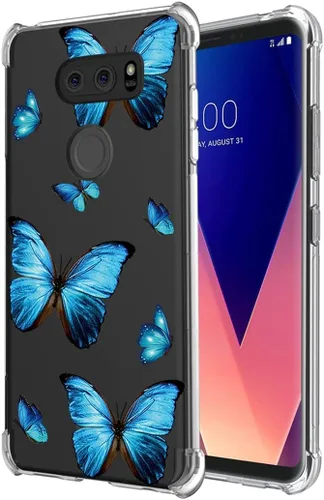 Vista 6 de Funda para LG V30/V30S ThinQ/V35 ThinQ/V30+/V30 Plus, US998 Linda funda, transparente y flexible TPU funda de silicona suave de goma suave para LG