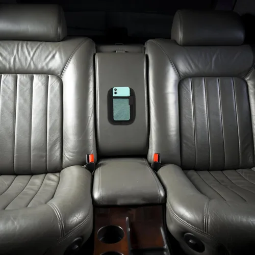 Vista 6 de Bolsa de almacenamiento para teléfono móvil para automóvil, 2 unidades, piel sintética, organizador de automóvil, bolsillo de red para asiento