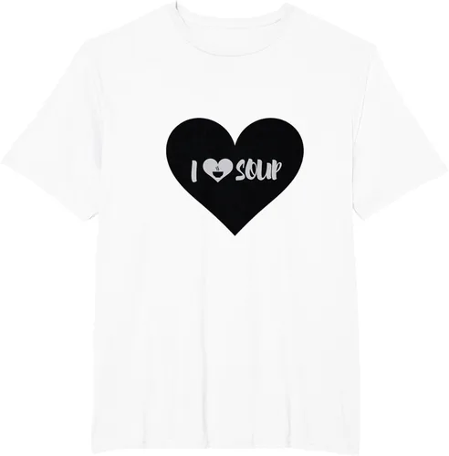 Vista 51 de I Love Soup - Camiseta de regalo con forma de corazón, Blanco, S Asfalto