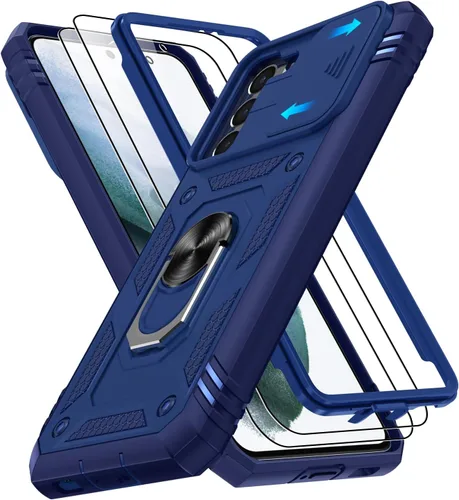 Vista 251 de Gritup Funda para Google Pixel 6 con cubierta deslizante para cámara y protector de pantalla (2 unidades), soporte de anillo giratorio 360°, funda