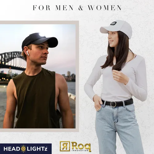 Vista 7 de HEAD LIGHTZ Gorra de béisbol LED recargable, luz USB integrada con 3 niveles de brillo, perfecta para correr, caminar, acampar, sombrero iluminado