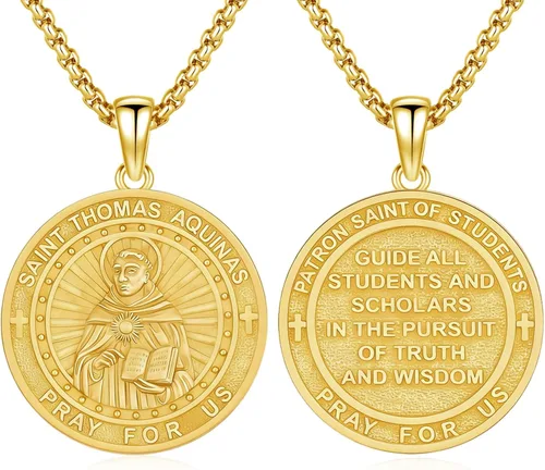 Vista 140 de 925 Sterling Silver Patron Saint Amulet Necklace for Men Women plateado