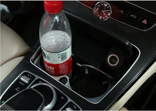 Vista 3 de YIWANG Caja de almacenamiento de consola central cromada ABS para Mercedes Benz GLC Clase C W205 C180 Clase E W213 E200l E300 2015-2017 Accesorios