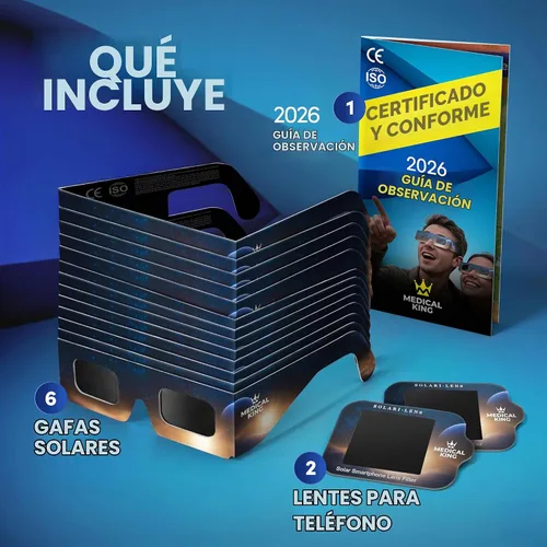 Vista 6 de Medical King - Gafas de eclipse solar, paquete de 10 gafas con certificación ISO 12312-2 y CE para visión segura, eclipse solar 2026, el eclipse 12