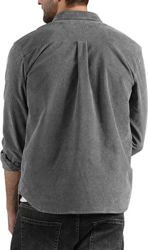 Vista 4 de COOFANDY Camisa de pana para hombre, casual, de manga larga, con botones, ligera, con textura de otoño