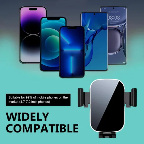 Vista 8 de Soporte para teléfono de automóvil, ABS antideslizante y antigolpes, soporte de teléfono para tablero de instrumentos, soporte de celular ajustable