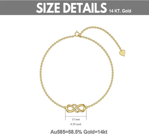 Vista 3 de Pulsera de oro de 14 quilates, abalorios de perlas, regalos de joyería para mujeres y niñas