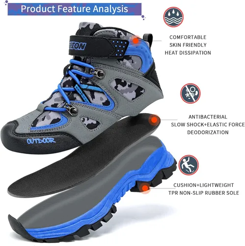 Vista 3 de Littleplum Boys Snow Boots Winter Waterproof Antiskid Boots Hiking Outdoor Shoes for Unisex Kids(Little KidBig Kid)
