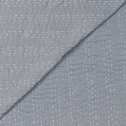 Vista 5 de Marubhumi Edredón tradicional indio de algodón puro con estampado de selva Kantha, funda de cama, colcha Kantha con estampado de animales, Gris
