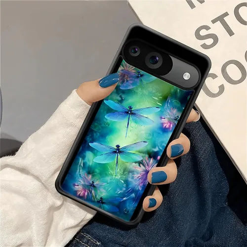 Vista 913 de Compatible con Google Pixel 4A 5G Mobile Case Creative Acrylic Panel trasero Silicona Protección Grip especialmente diseñado para Google Pixel 4A 5G