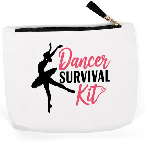 Vista 4 de Bolsa 1, Bailarín Dancer Survival Kit Make Up Weekend Travel Toiletry Bag with Zipper, Dancer Stuff for Girls Mom 9.4 x 6.9 x 1.9 Inch