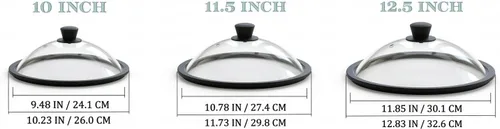 Vista 4 de OEC Tapa de microondas con ventilación y protección contra salpicaduras de vidrio para alimentos con mango de fácil agarre, diámetro de 10 pulgadas
