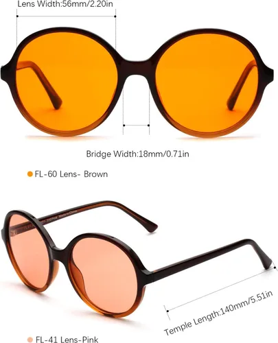 Vista 8 de FL-41 y FL-60 Migraña Sensibilidad Luz Azul Gafas Mujeres