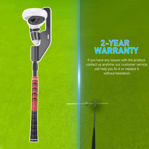 Vista 7 de New Version VR Golf Club for Oculus Quest 2 Defanti VR Golf Club Attachment with Aiming Guidance Help and 2 Controller Covers Bonus Golf Club Handle