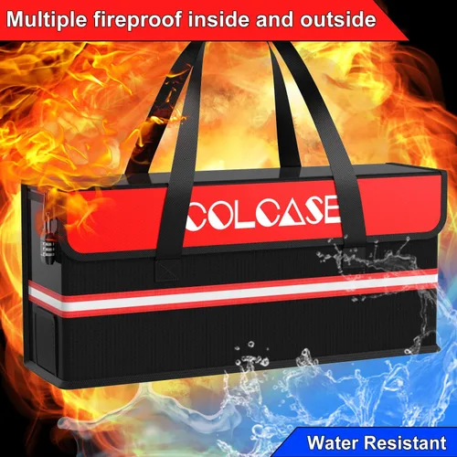 Vista 3 de COLCASE Lipo bolsa ignífuga a prueba de explosiones Ebike almacenamiento de batería de carga Silicone Coated Fiberglass Ebike Battery Lipo Battery