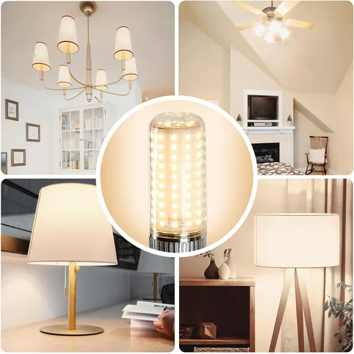 Vista 5 de Bombilla LED E26, luz de maíz de 25 W, equivalente a 200 W, 3000 K, blanco cálido, 2500 lúmenes, no regulable, sin parpadeo, para ventilador