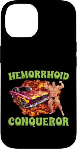 Vista 4 de iPhone 16 Hemorrhoid Conqueror Funny Meme Extraño Ofensivo Cringe Broma Caso