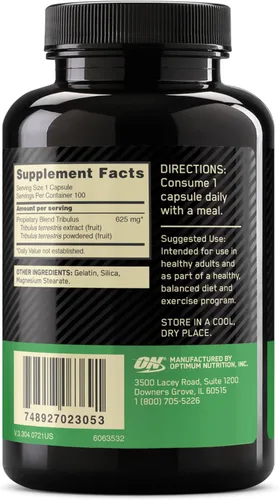 Vista 5 de Optimum Nutrition Tribulus Terrestris 625 mg, 100 cápsulas