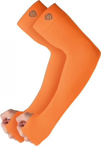 Vista 25 de Mangas para brazo, para hombres o mujeres. Para calentar o refrescar. Guantes de Compresión con factor de protección de los rayos ultravioleta UPF 1