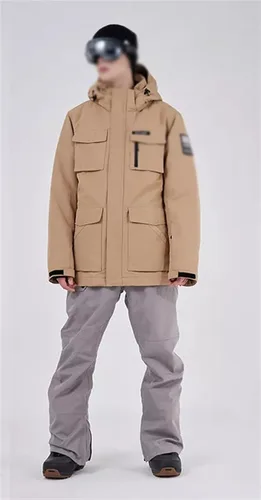 Vista 3 de LEPSJGC - Chaqueta + pantalones de nieve de invierno para hombre, traje de esquí para exteriores, chaqueta de snowboard (color D, talla M)