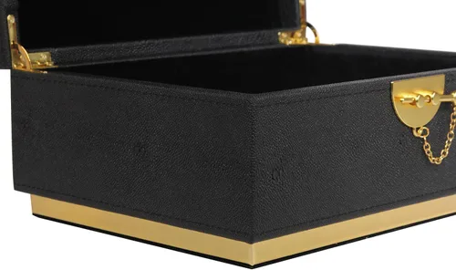 Vista 7 de HofferRuffer Elegante Caja Decorativa de Cuero Sintético, Organizador de Caja de Joyería de Almacenamiento, Soporte Organizador de Cosméticos Grande