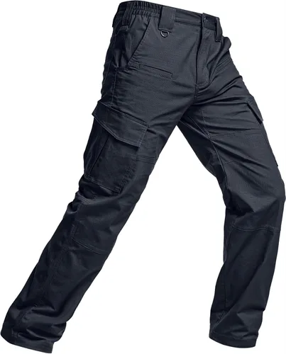 Vista 9 de CQR Men's Flex Ripstop Tactical Pants, Water Resistant Stretch Cargo Pants, Lightweight EDC Hiking Work Pants