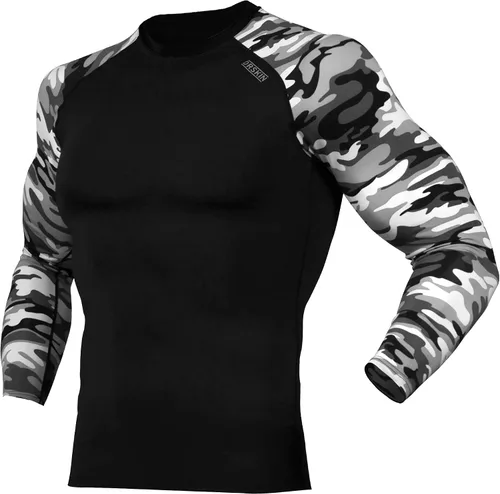 Vista 2 de DRSKIN Paquete de 4, 3 o 1 camiseta de compresión para hombre, manga larga, deportiva, capa base, entrenamiento, correr, atletismo, gimnasio