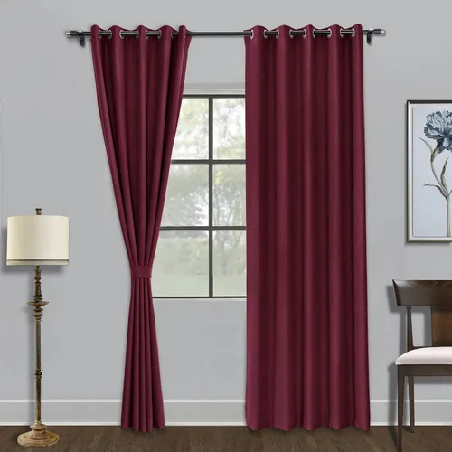 Vista 27 de Fcosie Cortinas opacas de 84 pulgadas de largo con textura de lino, con aislamiento térmico, con ojales en la parte superior con forro opaco blanco