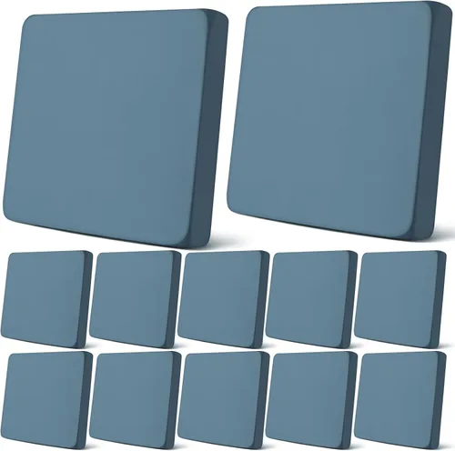 Vista 7 de Newwiee Juego de 12 fundas de cojín de repuesto para patio, exteriores, impermeables, elásticas, lavables, individuales, protectores de muebles