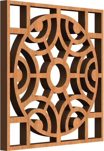 Vista 32 de Walton Paneles de pared decorativos de madera con calado, pequeños, 11 3/8 pulgadas de ancho x 11 3/8 pulgadas de alto x 1/4 pulgadas de alto, nogal