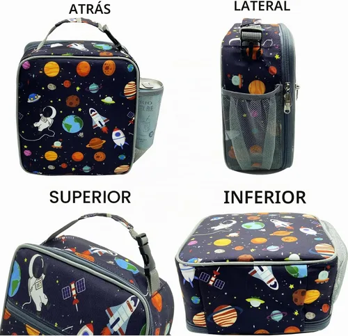 Vista 6 de Kulle Lonchera para niños, bolsa de astronauta aislada para niños