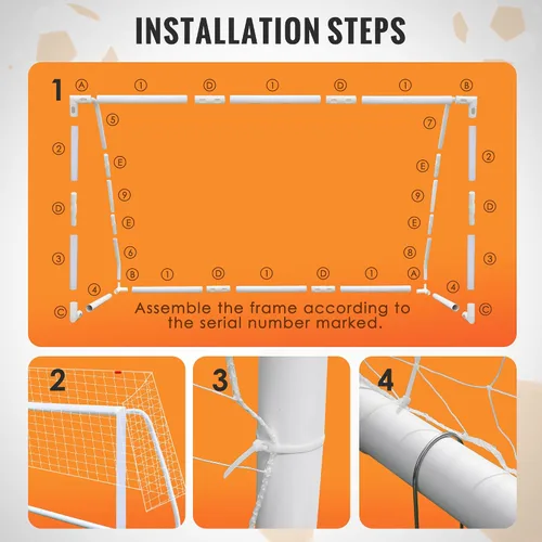 Vista 3 de ORIENGEAR Soccer Goal, 12x6/10x6.5/8x6/6x4 Full Size Soccer Goals for Backyard, Soccer Net with Training Discs, Portable Soccer Goal for Kids and