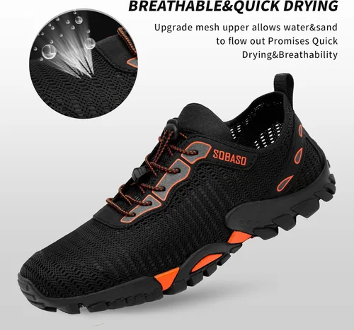 Vista 2 de SOBASO Zapatos de agua para mujeres y hombres, secado rápido, para natación, playa, zapatos acuáticos para deportes acuáticos, buceo, senderismo