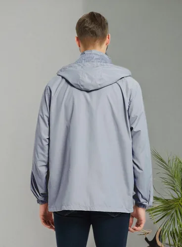 Vista 11 de Chaqueta impermeable cortavientos ligera para hombre con capucha extraíble