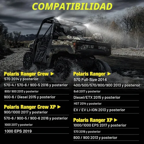 Vista 7 de Nilight Soportes de montaje para barra de luces de respaldo del techo trasero Luces LED inversas Compatible con jaula Pro-fit de Polaris Compatible