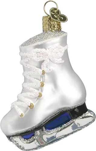 Vista 11 de Old World Christmas - Adorno de disco de hockey de vidrio soplado para árbol de Navidad, decoración festiva artesanal, colección deportiva