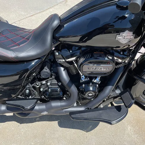 Vista 3 de Tablas de piso para Harley Davidson Touring Flt Black Defiance Floorboards Harley estribos Harley dedo del pie palancas de cambio estándar Flht