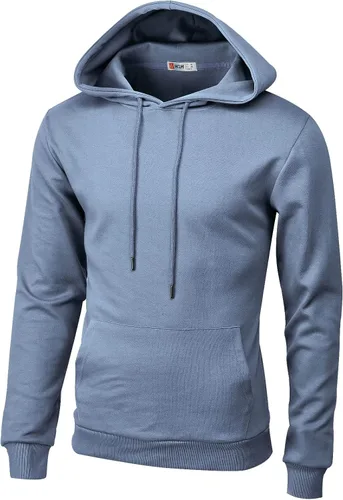 Vista 51 de H2H Sudadera con Capucha Tipo Pullover para Hombre, Ligera, de Manga Larga, con Bolsillo Canguro, Ajuste Ceñido, Básica, Casual, Suéter