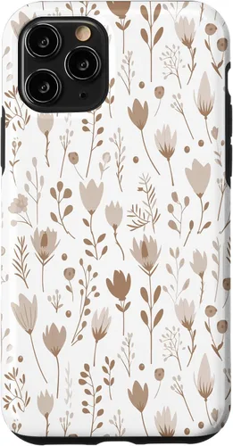 Vista 29 de Floral Flowers Wildflowers Garden Botanical Love Beige White Case for iPhone 16