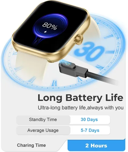 Vista 7 de Reloj inteligente para hombres y mujeres, reloj de fitness con pantalla táctil HD de 1.83 pulgadas con notificaciones Bluetooth de llamadas