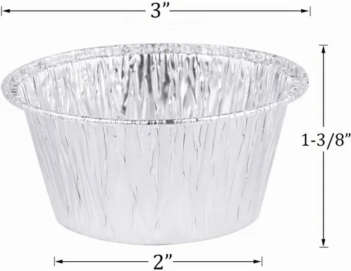 Vista 3 de Kingrol Paquete de 300 moldes de papel de aluminio, tazas desechables de 4 onzas para tarta, cupcake, soufflé, aperitivo