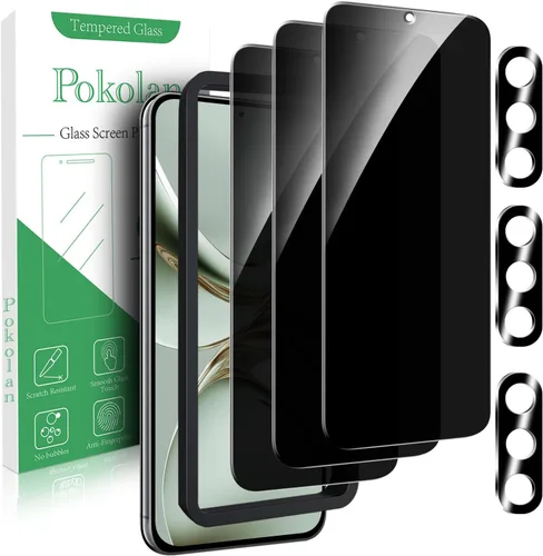 Vista 13 de Pokolan Paquete de 3+3 protectores de pantalla de vidrio templado para Samsung Galaxy S22 Claro