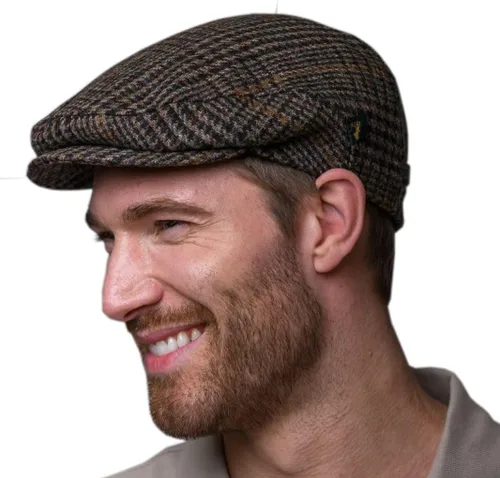 Vista 13 de Irish Tweed Trinity Flat Cap, 100% Tweed, fabricado en Irlanda