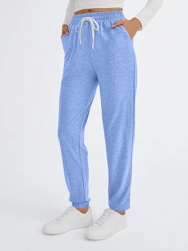 Vista 3 de AUTOMET - Pantalones deportivos holgados para mujer con bolsillos, pantalones de pijama para mujer, pantalones deportivos para correr, ropa de otoño