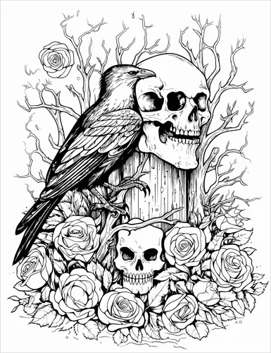 Vista 4 de Halloween Coloring Book For Adults with Spooky Holiday Designs