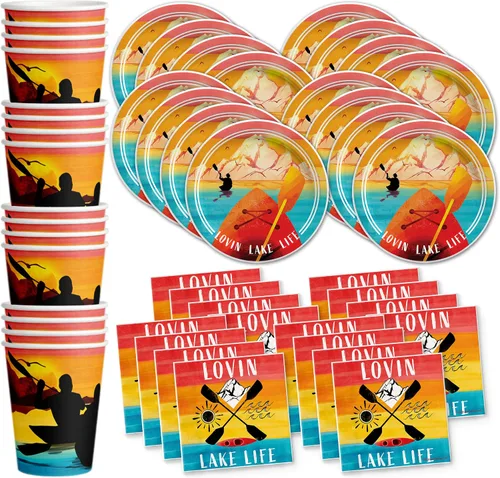Vista 16 de Jump! Bounce House - Juego de suministros de fiesta para trampolín, platos, servilletas, vasos, kit de vajilla para 16