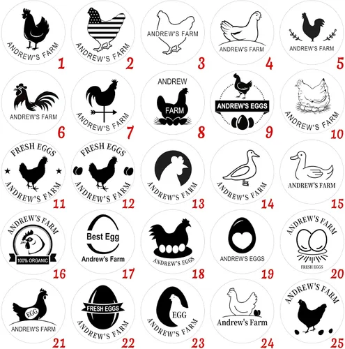 Vista 2 de Sello de huevo personalizado para huevos frescos, sellos personalizados de huevo de pato de pollo con nombre de logotipo, almohadilla de tinta