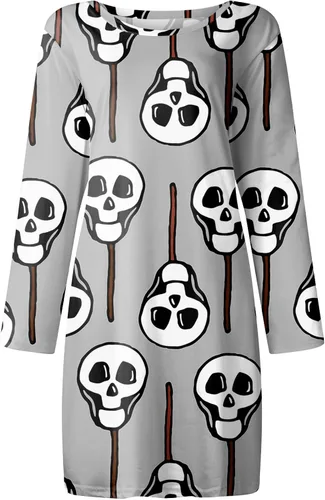 Vista 3 de UODSVP Vestido gótico vintage con panel de estampado a cuadros para mujer disfraz de manga larga suelto
